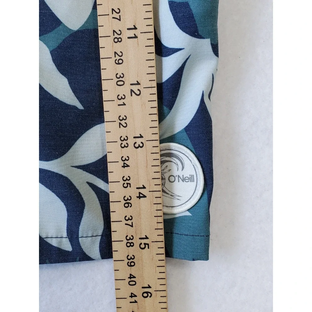 O'Neill Originals Tropical‎ Leaf Swim Trunks Men's Small Blue Teal Board Shorts